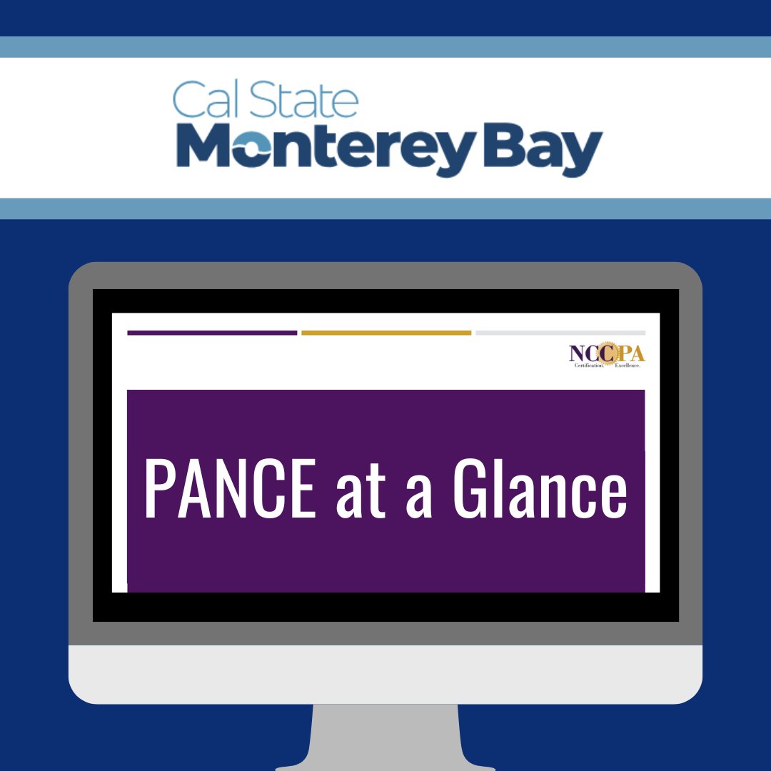 We are looking forward to speaking with #PAstudents from the California State University, Monterey Bay PA program later this afternoon! #PANCE #futurePAs @CSUMB