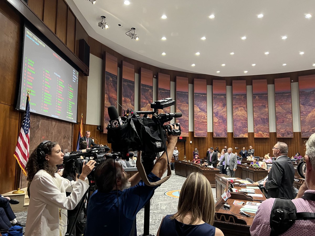 #BREAKING: AZ House votes (32-28) to repeal the 1864 near total abortion ban after they failed in their prior two attempts. Focus now shifts to the Senate which could vote next week.