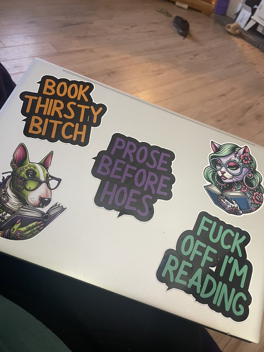 Some new laptop decorations to help me get stuck into #Book2 🙌🙌🙌 #amwriting #historicalcrime