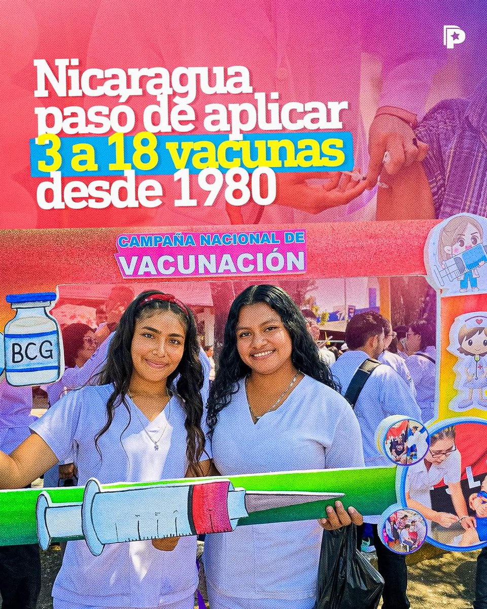 Definitivamente esto es revolución. Y seguimos transformando el sistema de salud en beneficio del pueblo, 🇳🇮 pasó de aplicar 3 vacunas en 1980 contrastado a la actualidad  con 18 vacunas ante diversas enfermedades. ❤️🖤🇳🇮💉⚕️☑️
#SomosVictoriasVerdaderas 
#UnidosEnVictorias