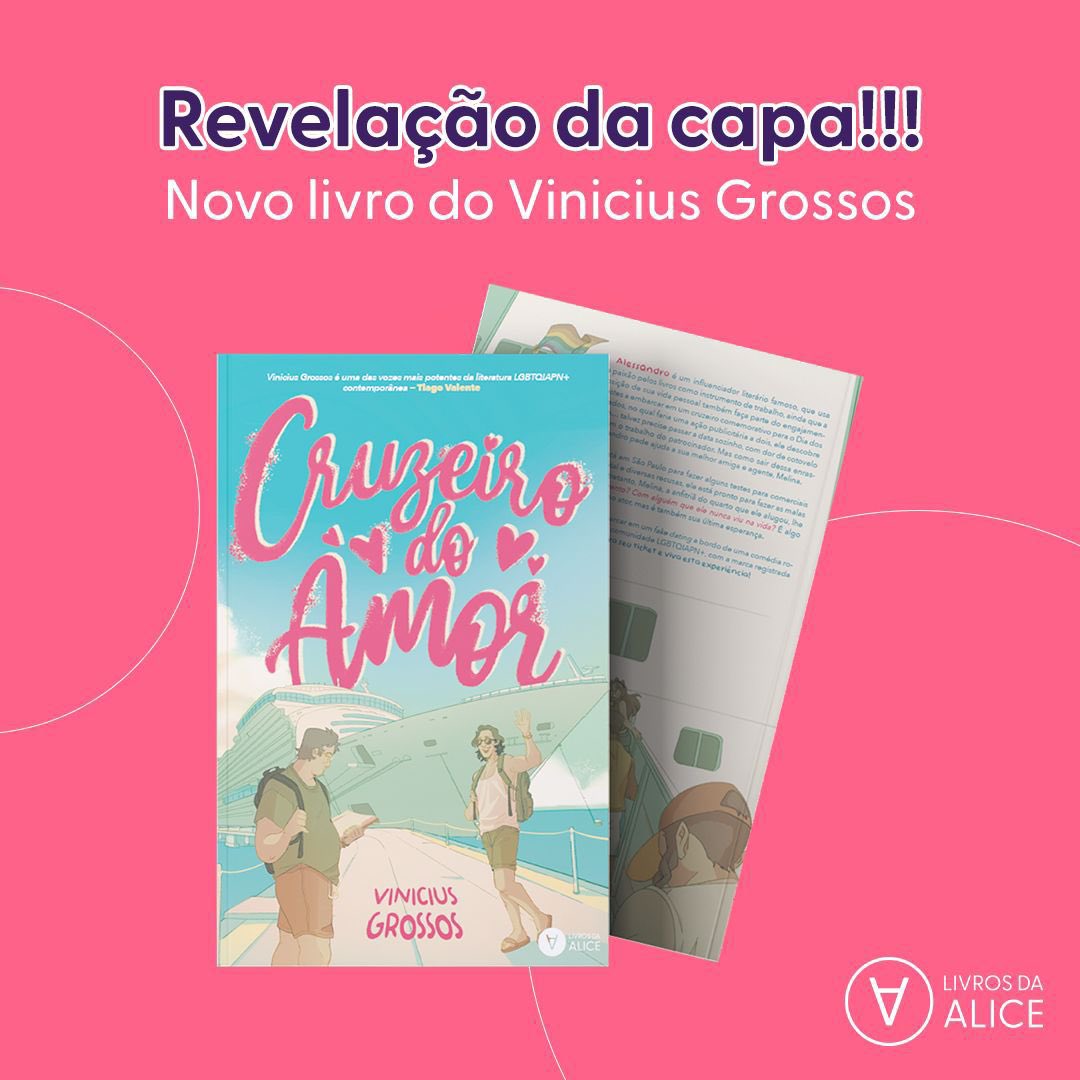 viniciusgrossos's tweet photo. Vamos para o CRUZEIRO DO AMOR?! 💕🛳️

O que vocês acharam da capa do meu novo livro?!
Arte pela incrível @ren_nolasco ❤️

Em breve mais informações de como você pode conseguir o seu ticket de embarque! 🩵😜

#CruzeiroDoAmor https://t.co/QUFBs4HTeN