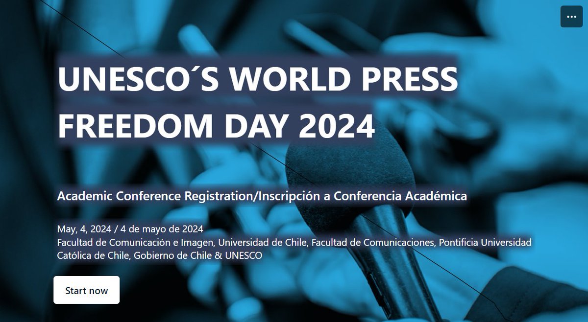 magdalenasaldan's tweet photo. Hola colegas! Recuerden que el congreso #UNESCO que tendremos en la @fcomuc y la @FCEIUchile el 4 de mayo es gratuito y maravilloso, pero deben inscribirse para asistir 🤓 Acá les dejo el link:  
https://t.co/1C0DmmyDhf
Les esperamos! 
#PressFreedomDay @IMFDChile @NucleoMEPOP https://t.co/69rpmj8WNt