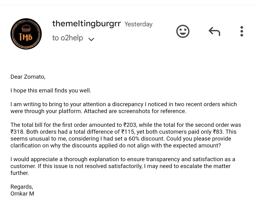 omkarmestry2's tweet photo. Dear @zomato 

Myself Omkar Mestry owner of The Melting Burgrr. We run a small cloud kitchen in mahim where we serve burgers and milkshakes also linked our kitchen on zomato and other food delivery platform.Since from past 4-5days we noticed some  discrepancy in the orders. https://t.co/NmDbZOcWMF