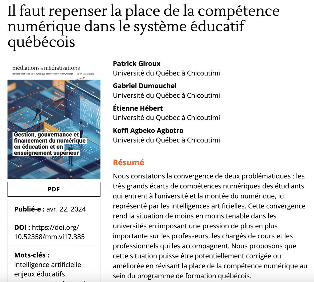 Gabriel Dumouchel, Ph.D. tweet media