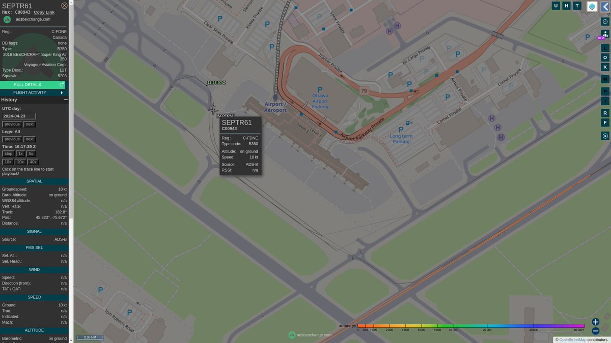 steffanwatkins's tweet photo. Tuesday, April 23 (UTC)
๐จ๐ฆ Voyageur-owned, #CANSOFCOM-contracted, King Air C-FDNE #C00943 looks like they dropped off someone at the "Canada Reception Centre", where officials disembark, and picked them up again after their meeting.
#427Sqn #427SOAS
https://t.co/TbJQ7ULhHl https://t.co/qsAAVtN9Z1