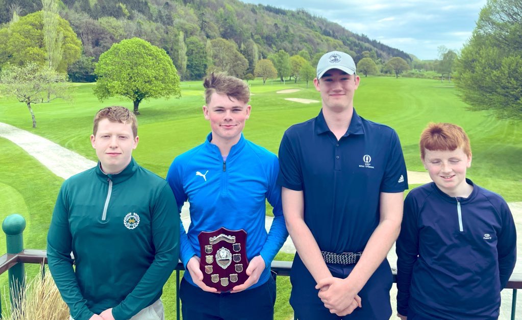 Congrats to Cian, Tyler, Tom & Joe, who represented the school brilliantly in winning the Wicklow Schools Golf Invitational tournament in @woodenbridgegc on Monday. Thanks to Mr McDonald for his guidance. A great achievement, very well done! @WicklowPeople @KWETB