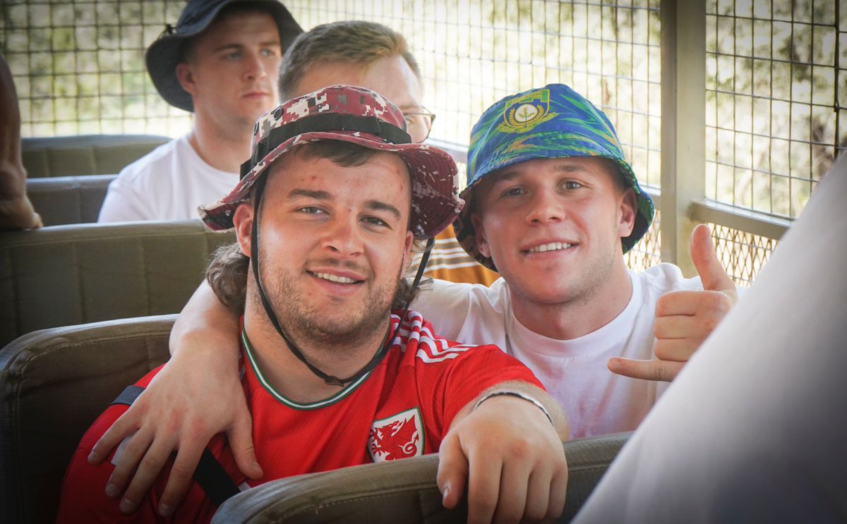 ospreys's tweet photo. The boys enjoying some down time today in South Africa as we build for another big game this weekend on the road to the knock outs🦒

#TogetherAsOne #BackInBlack https://t.co/alNFr85diY