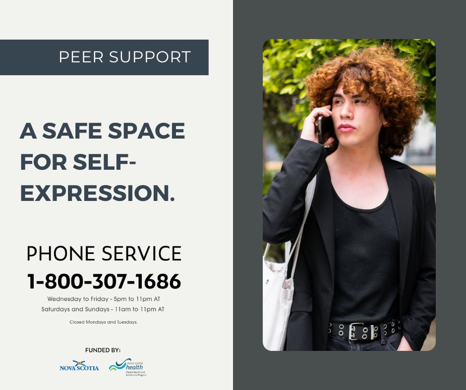 PeerSupportNS's tweet photo. "Fear of judgement kept me silent for so long. But when I called the Peer Support Phone Service, I felt safe expressing my feelings. It was comforting to talk to someone who had been in my shoes."

#peersupport #MentalHealthMatters https://t.co/hmoYlfdg9H