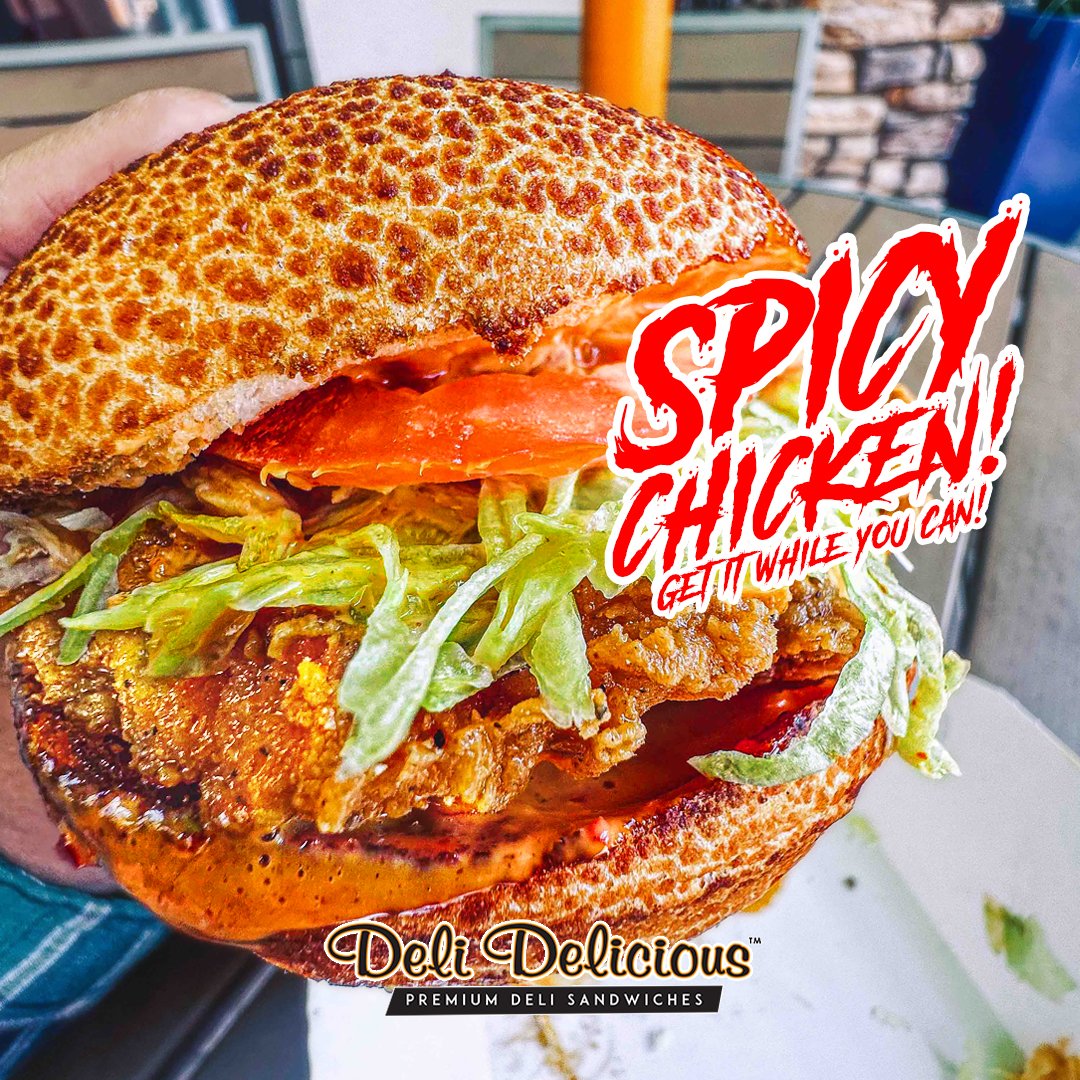 Challenge your taste buds with our Limited Time Spicy Chicken Sandwich! 🔥🐔 Tender, juicy chicken, perfectly seasoned and topped with fiery sauce, all nestled between a Dutch Crunch Bun.😋
*only at participating locations
#SpicyChicken  #SatisfyYourCravings #LimitedTime