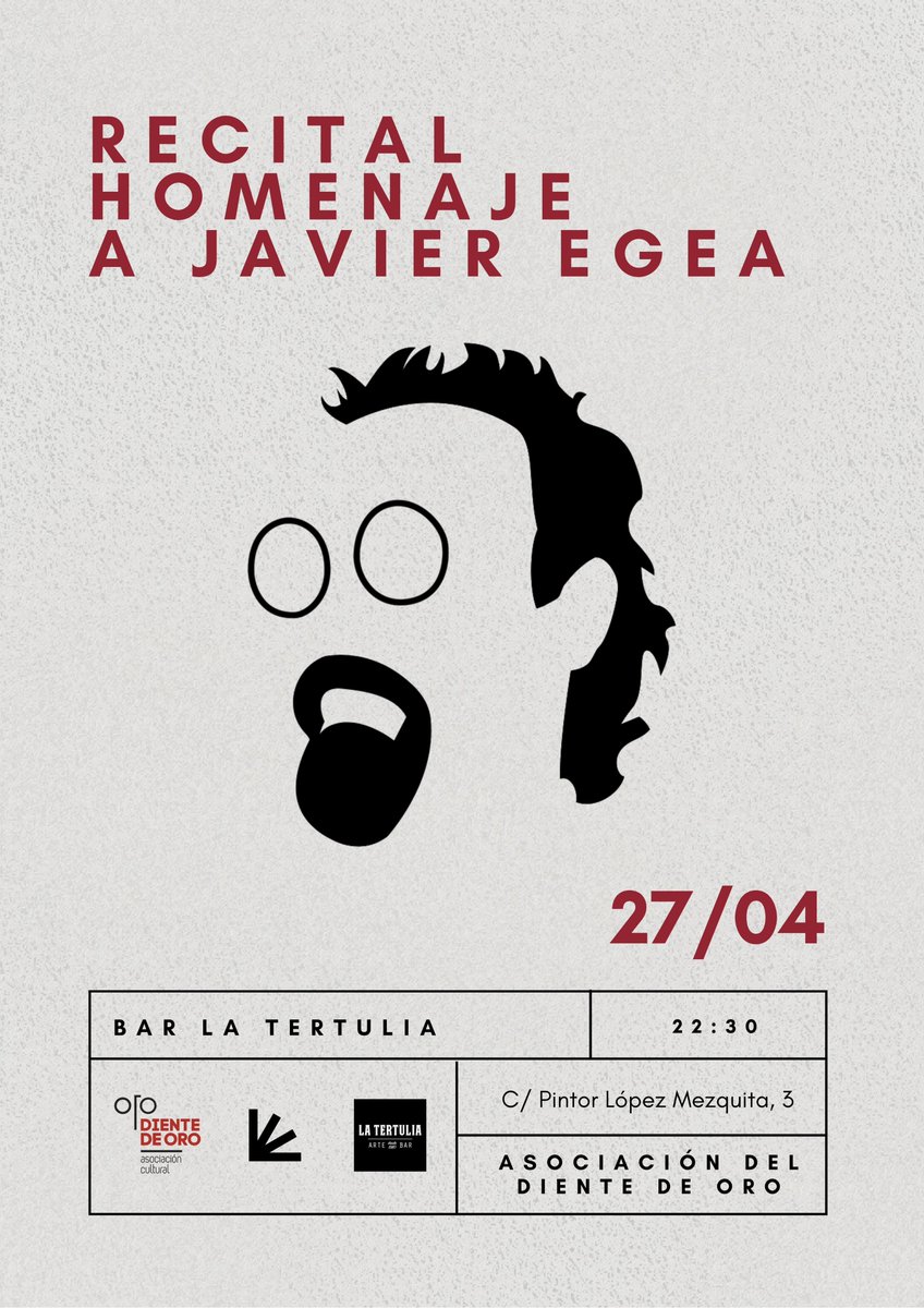 AdelDientedeOro's tweet photo. Este 2024 se cumplen 25 años del triste fallecimiento de Javier Egea. En su memoria, hemos organizado estos dos eventos en colaboración con la @ferialibrogr. https://t.co/CZajsMqO6Z