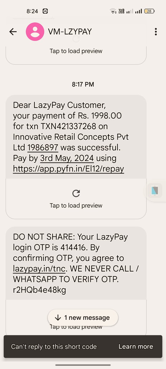iamahmed007's tweet photo. @Lazy_Pay hi Team  unauthorised  frudlent transactions happened on my account  9652024595 without OTP of rupees 1998 &amp; 2000 kindly help me your help lines only work on 10aam to 7pm https://t.co/bVnLJSx7ev