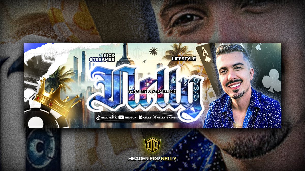 Header design | @nellyisking show some love with likes & retweets! ♥️📷 Tag your pals who need a banner #banner #design #commissionsopen #GamblingCommunity #gaming #lifestyle