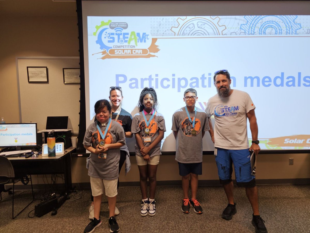 ScienceWithMoss's tweet photo. What a great job these @ROARMMS solar car racers did!! We are so proud of you!! #ccpssteam @CollierScience @collierschools https://t.co/aKFx1YvNgt