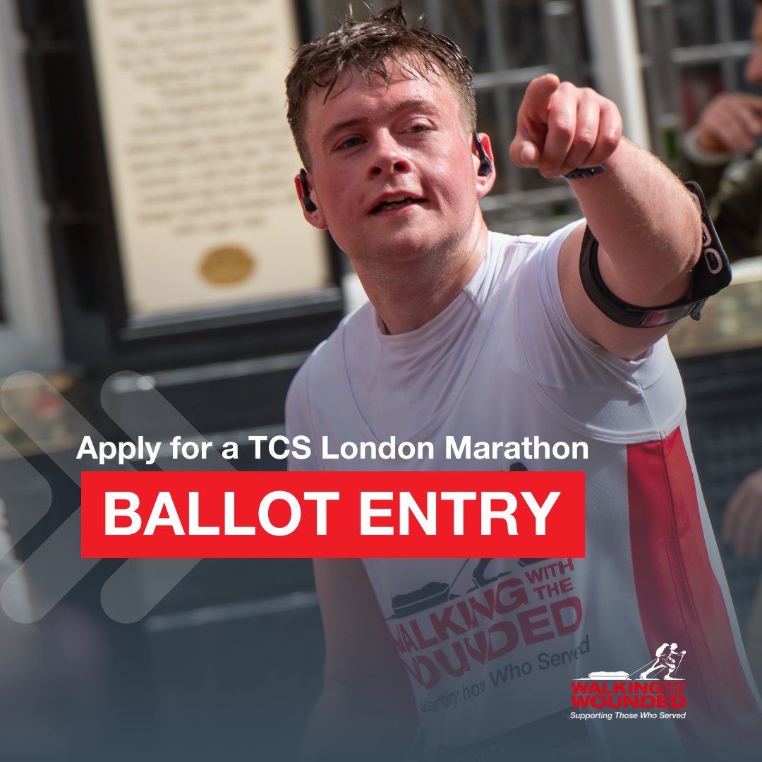 supportthewalk's tweet photo. The ballot for the TCS London Marathon is now open and we want YOU to consider taking part in one of the most popular marathons in the world for Walking With The Wounded.

🎽 Apply: https://t.co/kNQ8zH7HDA

#SupportTheWalk #LondonMarathon https://t.co/azJdWGg6Rv