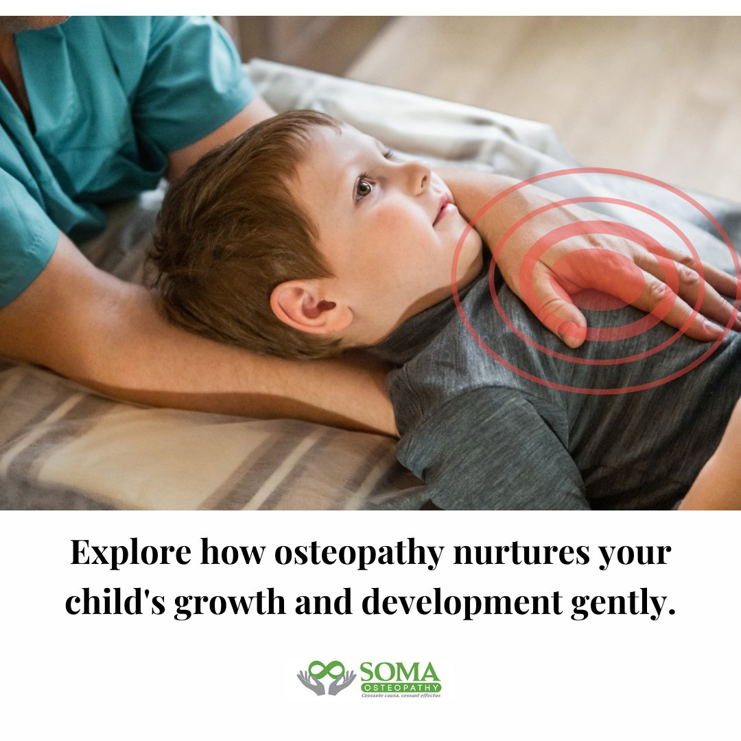 Explore how osteopathy nurtures your child's growth and development gently.

Visit our website somaosteopathy.com to learn more!

#Osteopathy #HealthyGrowt #Development #HolisticApproach #PreventAndManageConditions #SupportImmuneSystem #CollaborativeCare