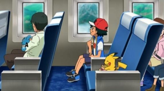 Ash and Pikachu's journey in flight ✈️ #アニポケ #anipoke