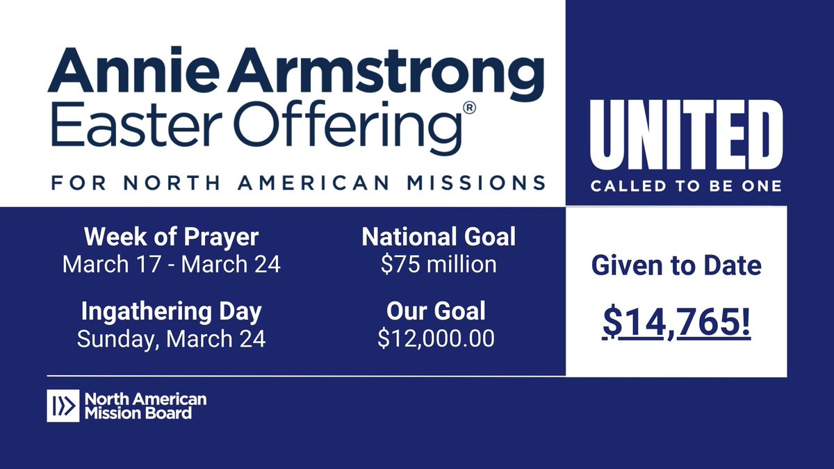 LPBC_Joshua's tweet image. All praise to God! Our @NAMB_SBC  #AAEO goal was $12,000 and in just 4 weeks of receiving gifts not only has the goal been met, but exceeded by taking in $14,765! Thank you for your sacrificial offerings.