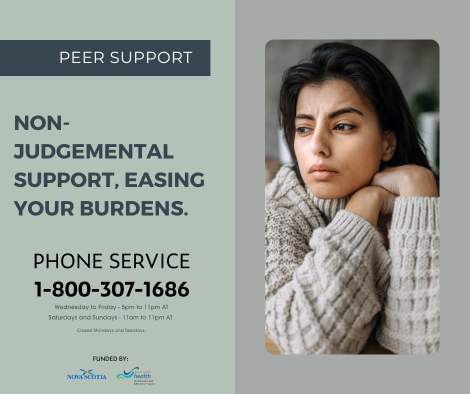 PeerSupportNS's tweet photo. "After an emotionally challenging day, I called the Peer Support Phone Service. I felt like a weight had been lifted off my shoulders. It was not about advice, but a friendly voice, a listening ear, and a shared understanding."

#peersupport #MentalHealthMatters https://t.co/KLhGl5DJzt
