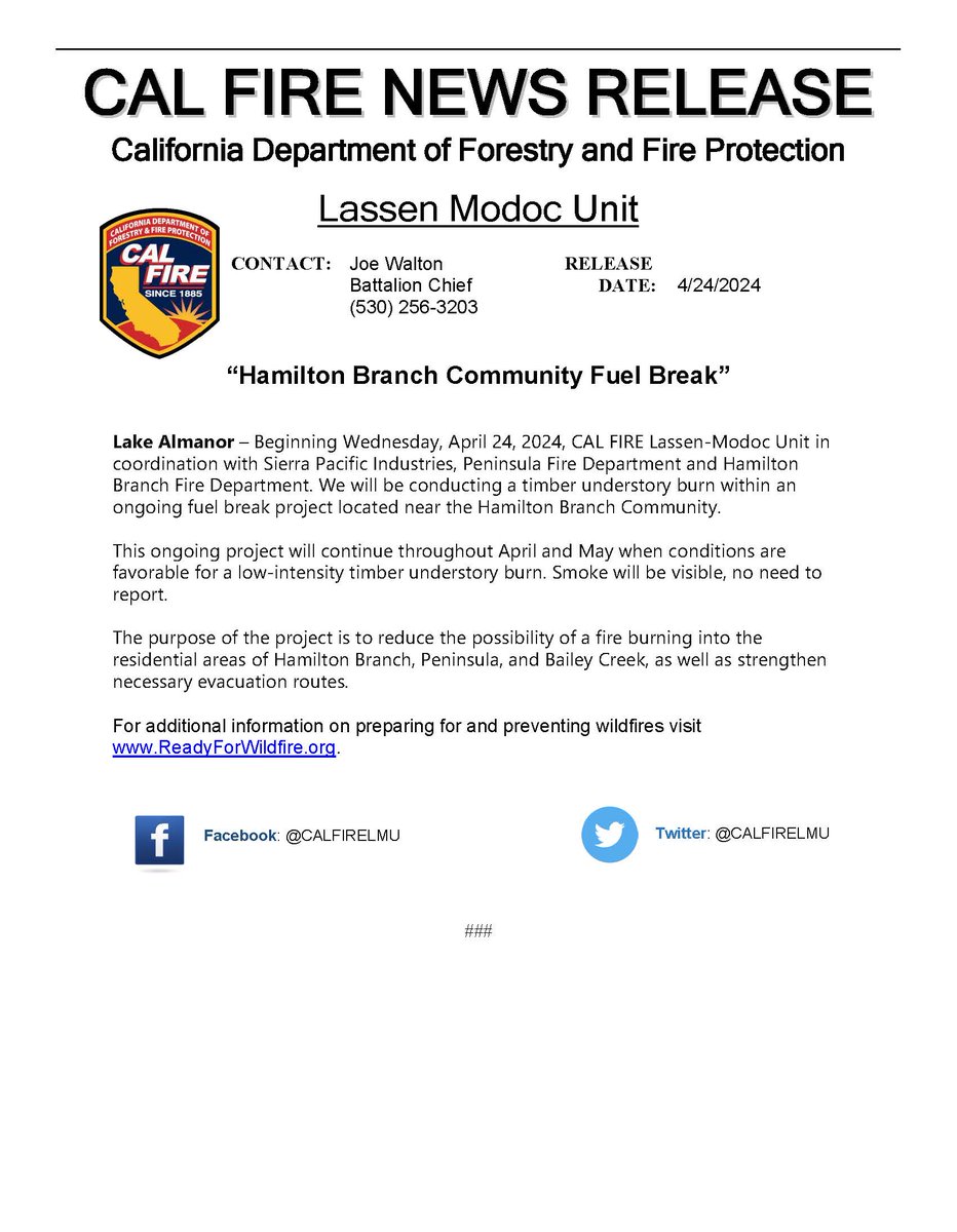 CALFIRE Lassen-Modoc tweet media