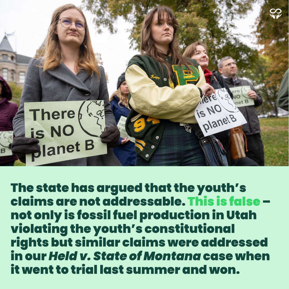 The youth plaintiffs are now preparing for oral arguments before the Utah Supreme later this year. This Earth Week, support these young climate leaders fighting for systemic climate action in Utah by donating to Our Children’s Trust. Give today: bit.ly/GiveOCT #YouthvGov