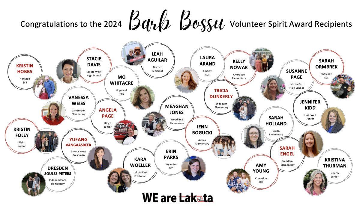 At this morning's Barb Bossu Volunteer Spirit Awards we recognized incredible volunteers from each Lakota school as well as one individual, Leah Aguilar, who has made a tremendous impact on the Lakota district.

Congratulations on this well deserved honor! 
#WEareLakota