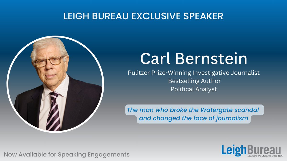 2024 marks the 50 year anniversary of Nixon's resignation following Watergate. We are honored to have Pulitzer-winning journalist @carlbernstein, 1/2 of the duo who broke the Watergate story, join our roster at this time. hubs.la/Q02tWvSV0

#SpeakersOfSubstance #EventProfs