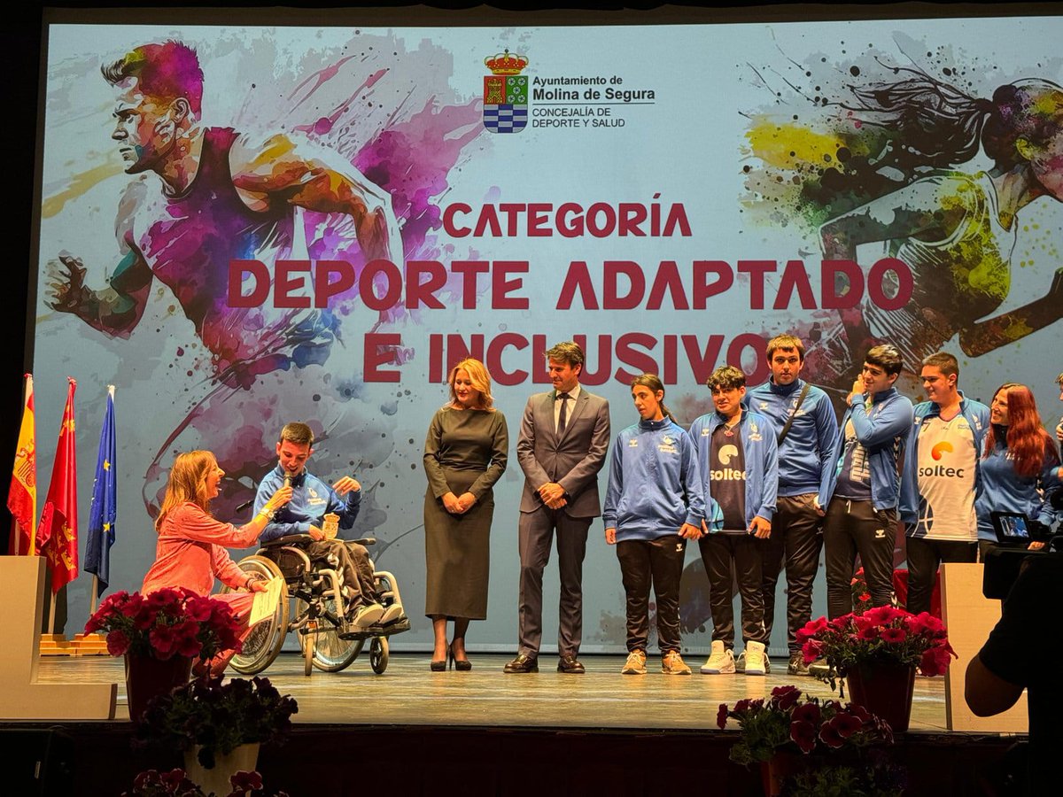 molinabasket's tweet photo. El pasado jueves se llevó a cabo la XXV Gala al Mérito Deportivo de Molina de Segura en la que nuestro club obtuvo los siguientes reconocimientos:

- Premio mérito deportivo: Acción Solidaria Mucho a Mucho
- Mención deporte adaptado: Soltec One Team Molina Basket-ASTRADE https://t.co/vJBUu5PKjz
