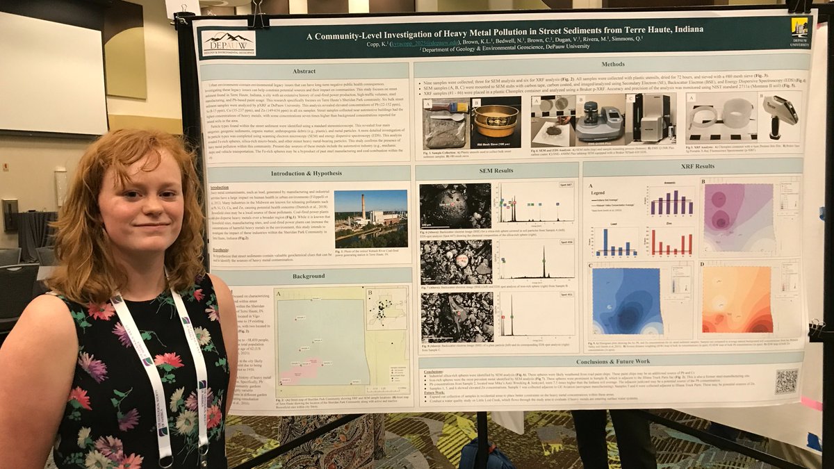 DePauwRockDoc's tweet photo. DePauw GEO students are doing great things! Join us in congratulating them on their successful presentations (talks and posters) at the NC-SC Joint GSA meeting this week in Springfield, MO. They also received travel grants from DePauw and GSA. @DePauwU @lisatoafault @geosociety https://t.co/yahFpgEWWC