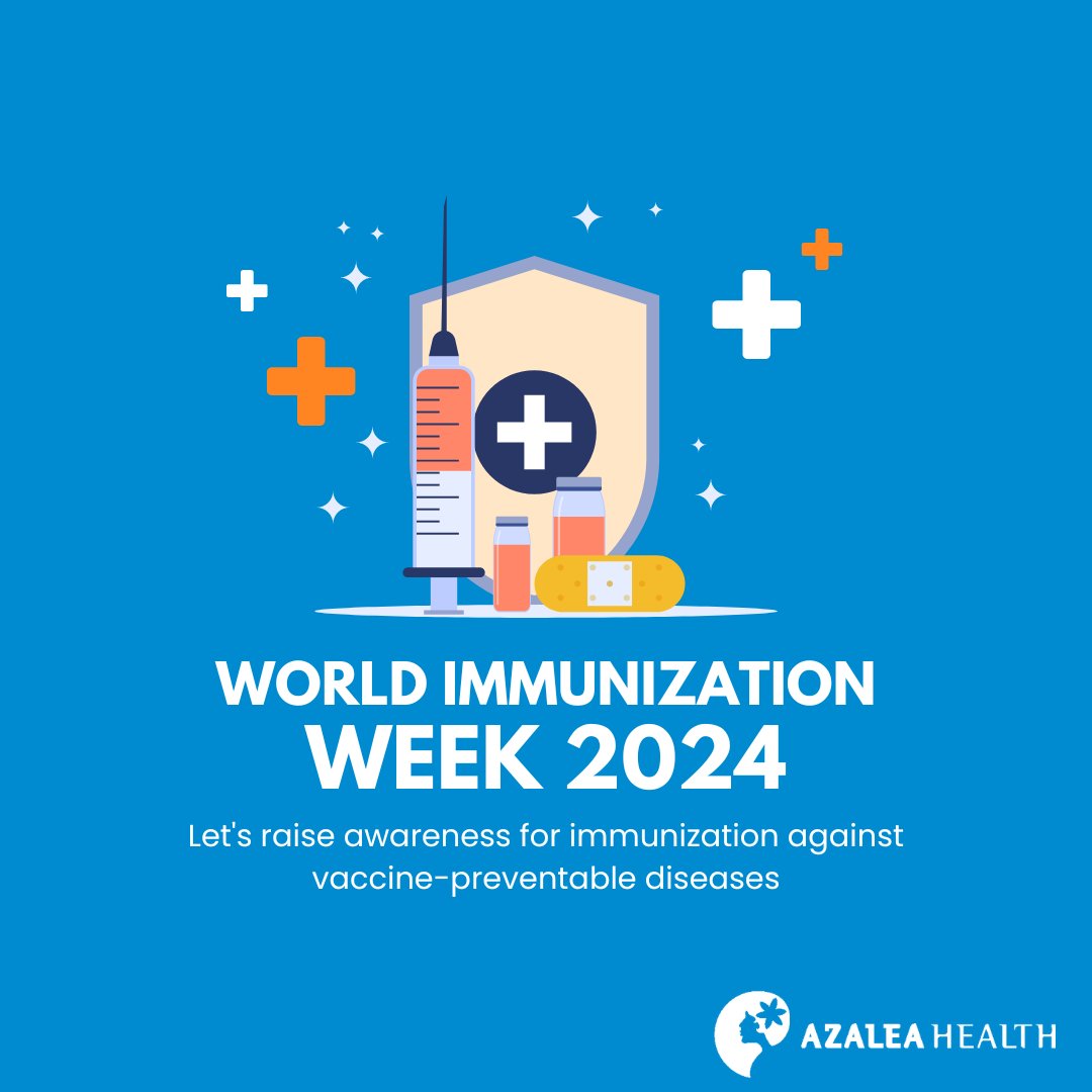 This week, April 24th to 30th, is World Immunization Week! It's a time to recognize the importance of vaccines to protect people of all ages from diseases.

#WorldImmunizationWeek #VaccinesSaveLives #AzaleaHealthTT