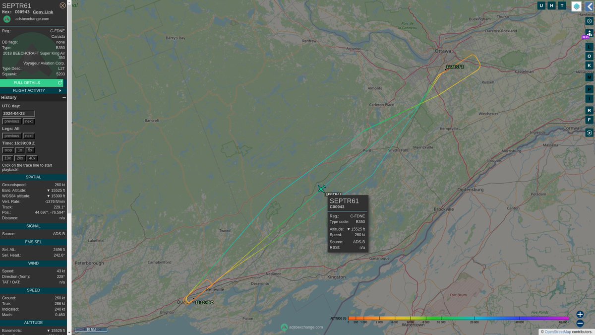steffanwatkins's tweet photo. Tuesday, April 23 (UTC)
๐จ๐ฆ Voyageur-owned, #CANSOFCOM-contracted, King Air C-FDNE #C00943 looks like they dropped off someone at the "Canada Reception Centre", where officials disembark, and picked them up again after their meeting.
#427Sqn #427SOAS
https://t.co/TbJQ7ULhHl https://t.co/qsAAVtN9Z1