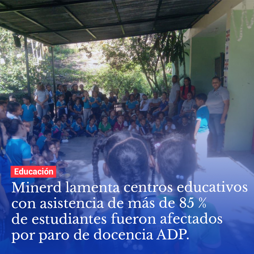 Minerd lamenta centros educativos con asistencia de más de 85% de estudiantes fueron afectados por paro de docencia ADP @educacionrdo 

👉🏻 809.do/minerd-lamenta…

#809do #ADP #MINERD #MinisterioDeEducacion #EducacionRD 
Todas las #Noticias ingresando en ➡️ 809 🇩🇴 #RD