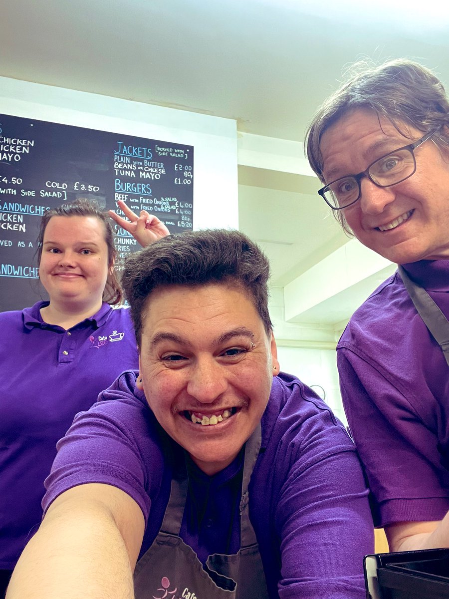 Our Wednesday team with Ellie and Sapphire who worked brilliantly together today! #WednesdayMotivation #learningdisability #Leeds #abilitiesnotdisabilities #Cafe #SoCent