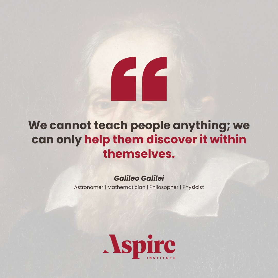 Galileo Galilei, the father of modern science, believed learning happens when the desire comes from within. Aspire empowers young people to reach their full potential, providing knowledge and networks that inspire belief in themselves! Apply today: bit.ly/2024ALPApplica…