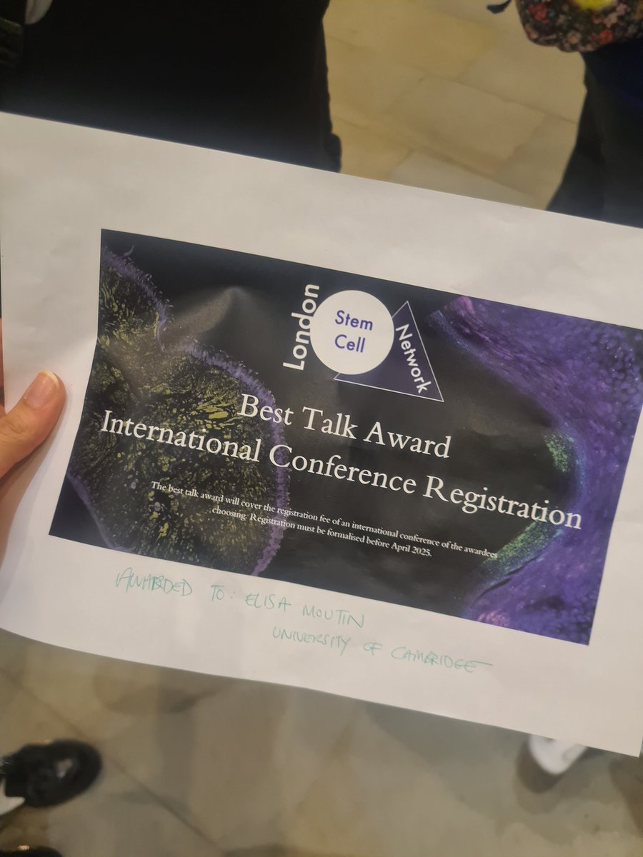 After attending nearly all editions of the London Stem Cell Network symposium, I got to present my work at #LSCN2024 and was honoured to be given the Best Talk Award. I will be looking out for cool international conferences to join next! 👀 #stemcellresearch #IBDresearch #CRUK