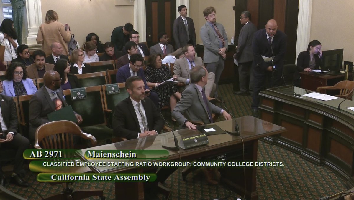 Thank you Asm @BMaienschein for your leadership 🍎 @WeAreCTA supports #ab2971 which adds community colleges to an existing workgroup process established to study and develop model staffing levels for classified workers across California’s education infrastructure. #WeAreCTA