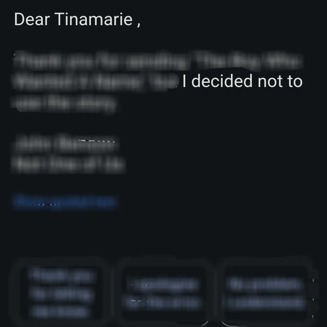 tinamarie_cox's tweet photo. Well, I'm still s.o.l. when it comes to getting some #writing acceptances. So, if you're not sick of them yet, here's more #rejectionletter #erasure for your amusement
#rejection #rejectiontherapy #rejectionsucks #rejected #rejectionerasure #rejections h https://t.co/Ug5tpM8M5H