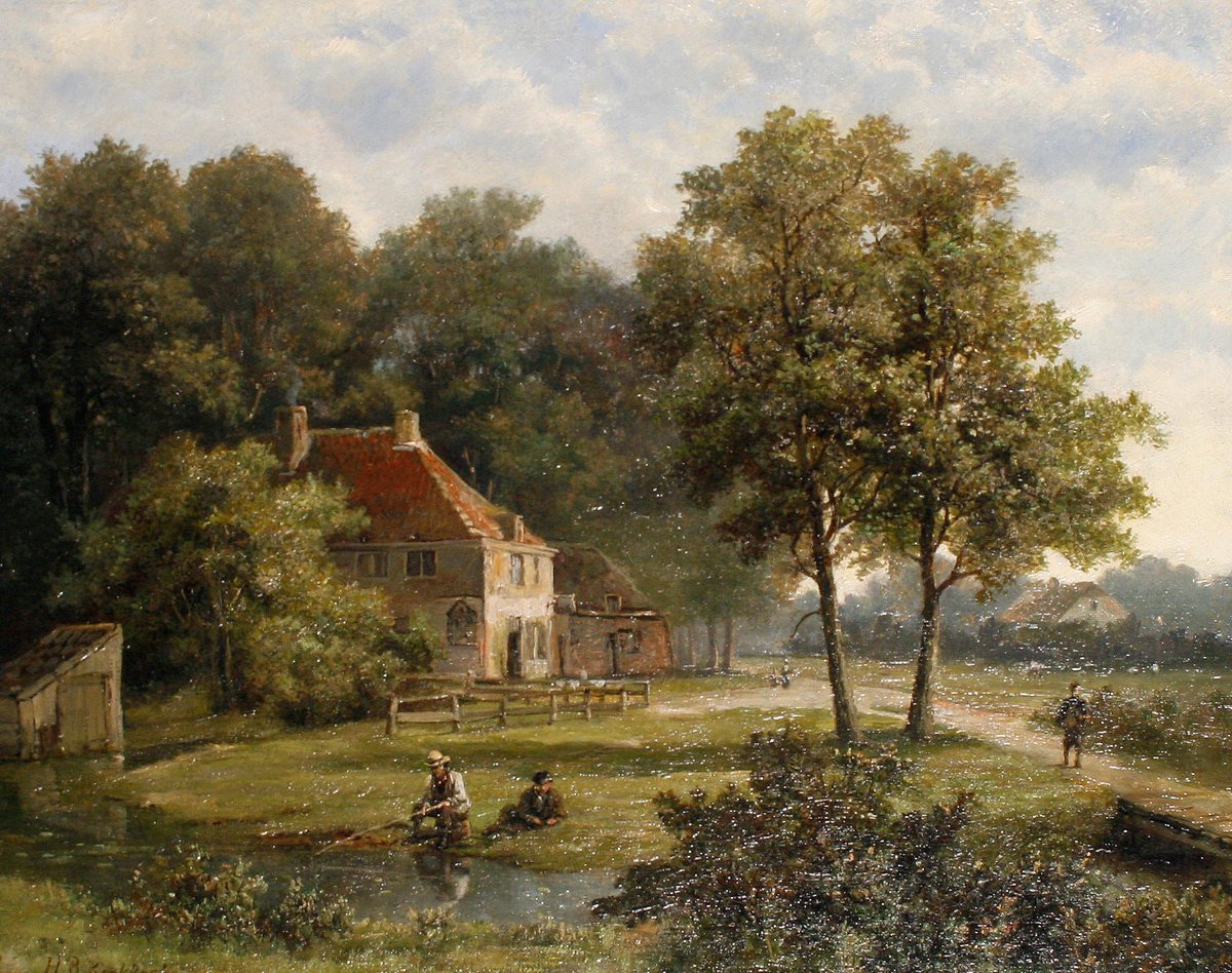 Anglers by a stream
Hendrik Barend Koekkoek
1849-1909