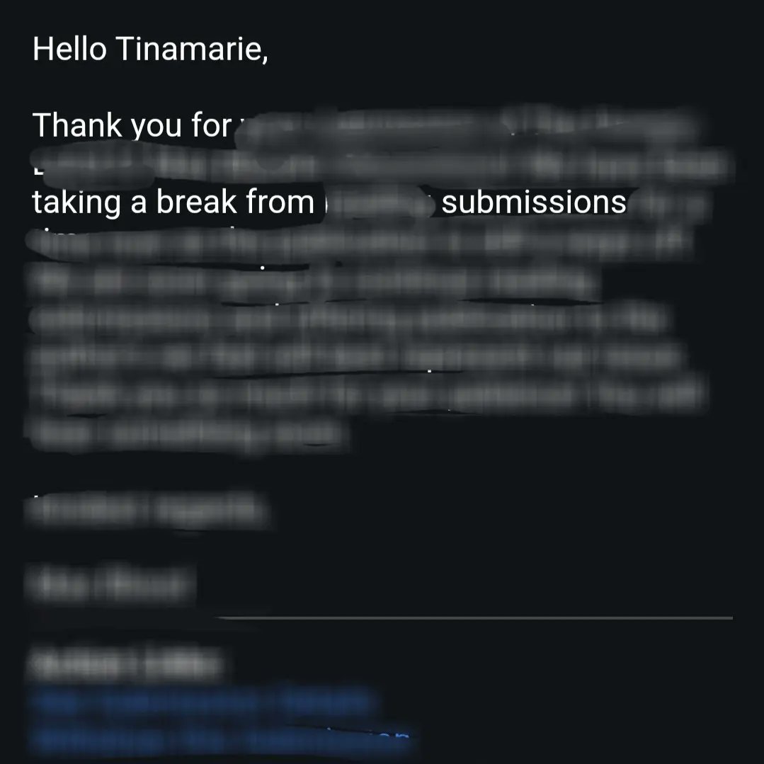 tinamarie_cox's tweet photo. Well, I'm still s.o.l. when it comes to getting some #writing acceptances. So, if you're not sick of them yet, here's more #rejectionletter #erasure for your amusement
#rejection #rejectiontherapy #rejectionsucks #rejected #rejectionerasure #rejections h https://t.co/Ug5tpM8M5H