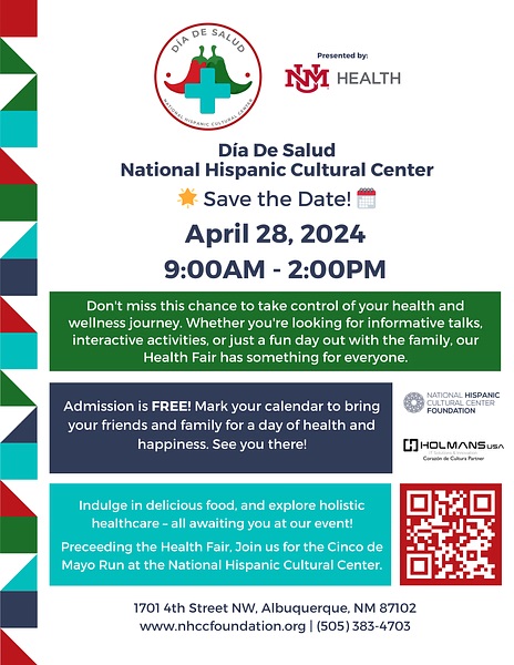 NMHIX's tweet photo. Join us for Dia de Salud, a fun day of health &amp; happiness! BeWell is proud to sponsor this free event, offering:
-Blood pressure checks
-Children's immunizations
-Lung screenings
See you April 28 @nhccfoundation! https://t.co/dj4S6ODGIF #ThingsToDoABQ  #DiaDeSalud #NHCC #BeWellnm https://t.co/5kJrkWk49q