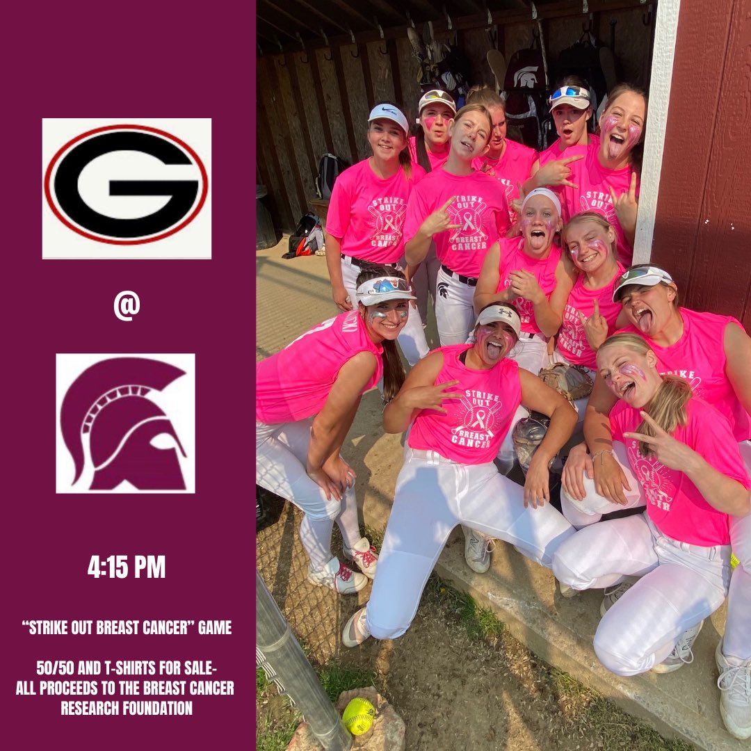 Home today vs. Guilderland for our annual “Strike Out Breast Cancer” game. We will be selling 50/50 as well as T-Shirts. All proceeds will go to The Breast Cancer Research Foundation. Come on out, catch a great game & support an even better cause. Oh yeah, and WEAR YOUR PINK!!💗