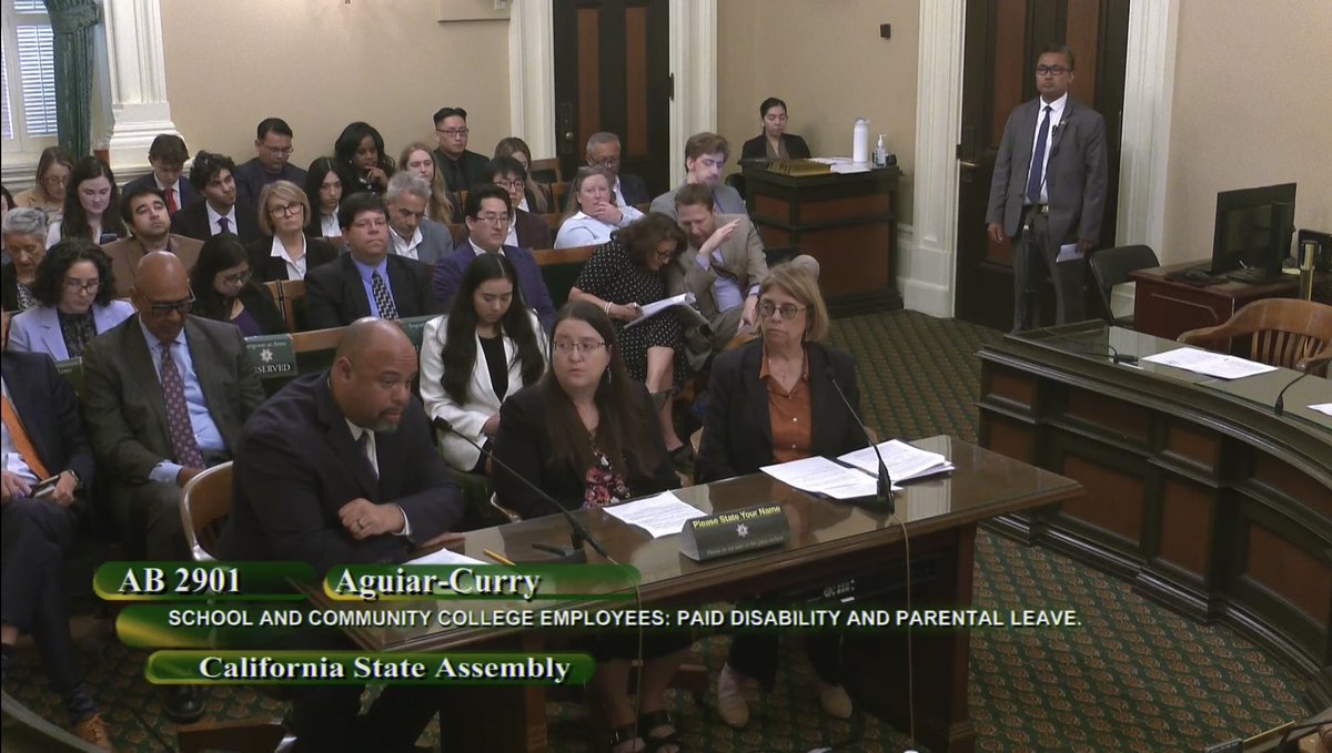 We thank Majority Leader @AsmAguiarCurry for her leadership 👏🏽 @WeAreCTA is proud to sponsor #ab2901 alongside State Superintendent @TonyThurmond and State Treasurer @FionaMa 🍎 #PregnancyLeaveNow