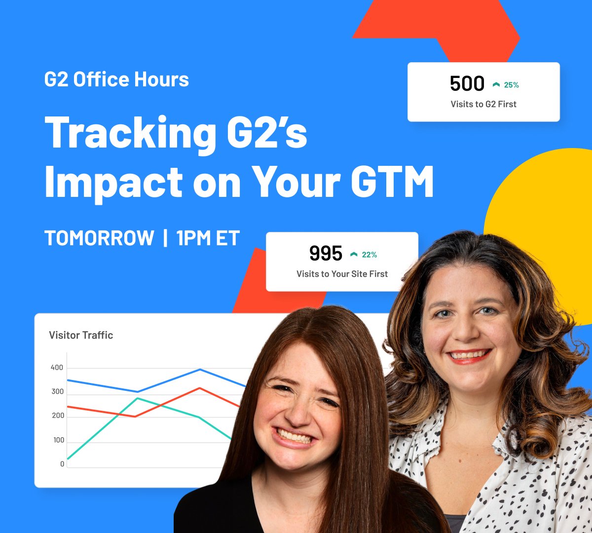 Join our VP of Product Management & Sr. Director of Product Marketing ✨tomorrow✨ for April Office Hours! The pair will be exploring the best goal-specific measurement practices, new G2 functionality that simplifies analyzing success, & common metrics fellow marketers put to…