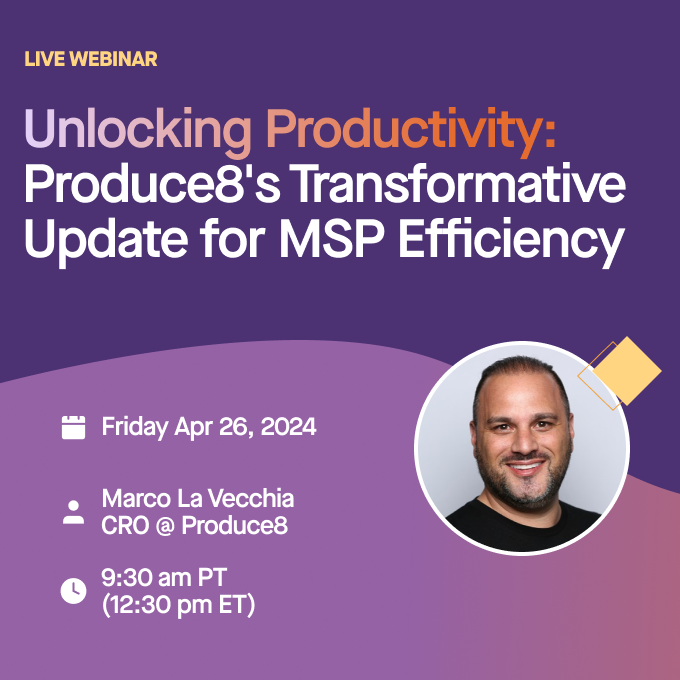 Don't miss out on this exclusive opportunity to learn how Produce8 is reshaping the future of MSP efficiency! hubs.la/Q02tYk750

#MSP #DigitalWellbeing #Zoom #Slack #MicrosoftTeams #VideoMeeting #VirtualMeetings #ZoomFatigue #CollaborationOverload #DigitalCollaboration