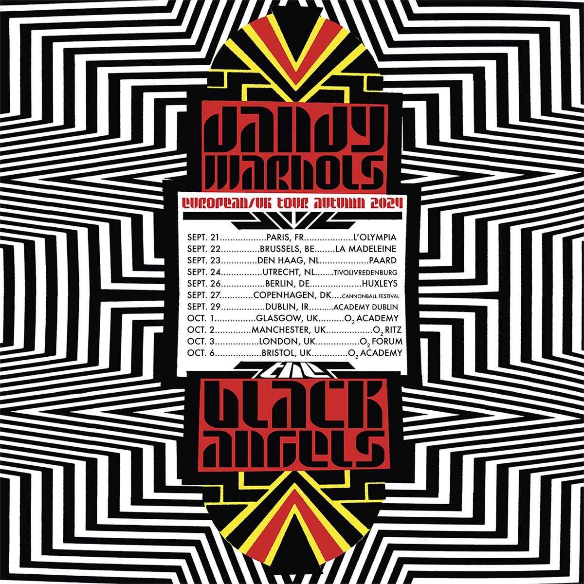 🇪🇺🇬🇧The Dandy Warhols + @TheBlackAngels LIVE in Europe/UK this autumn! 🎟️bit.ly/TDW-Shows