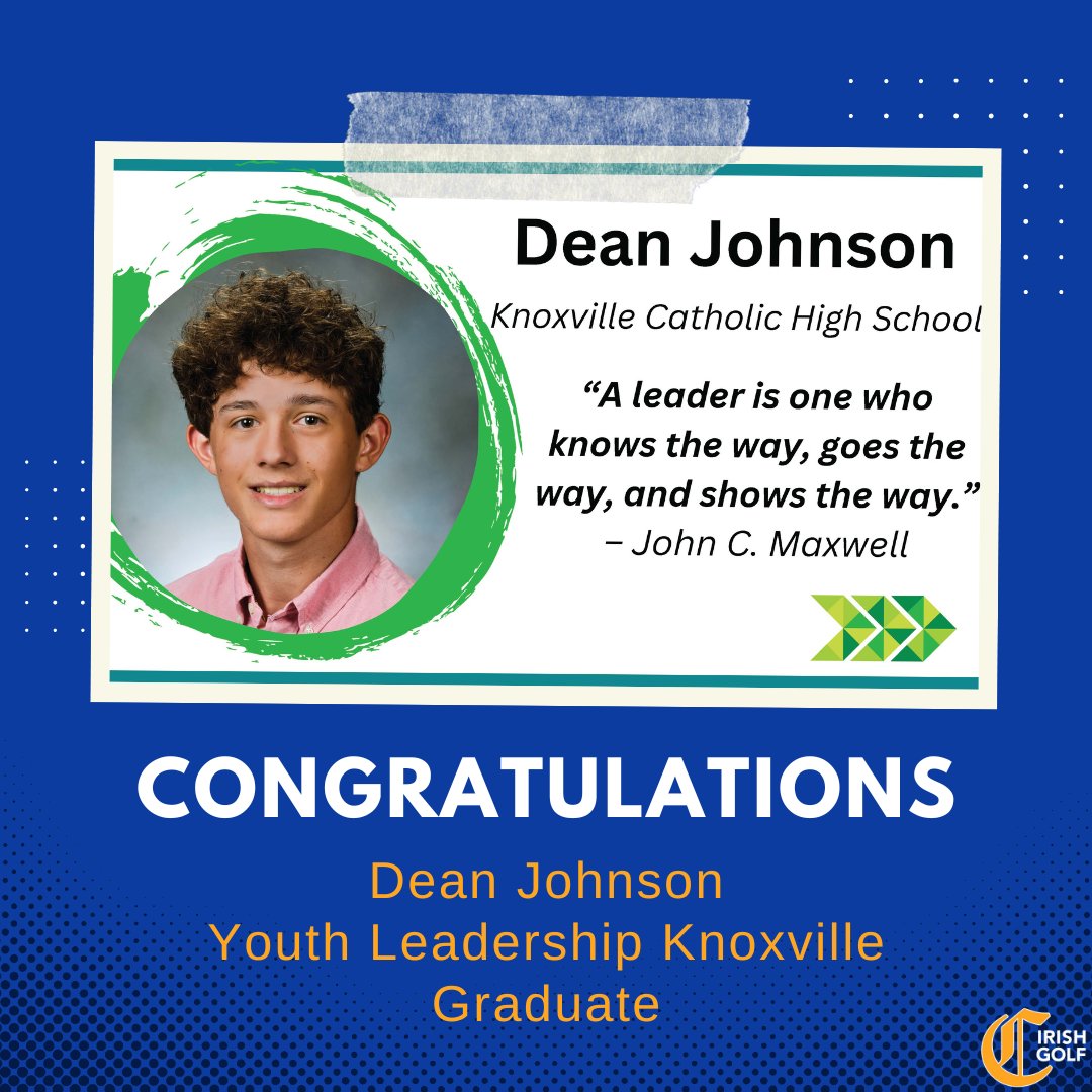 Congratulations to @KnoxCatholic golf team member, @DeanJ2006, on his graduation from Youth Leadership Knoxville. #morethananathlete