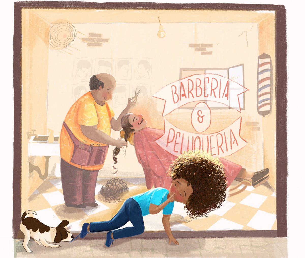 My submission for April’s SCBWI Draw This prompt - BARBERSHOP #SCBWIDrawThis #handlettering #childrensbookillust #illustration #picturebookillustrations #kidlit #kidlitillustration #illustrationart #illustration #childrensbooks #scbwiart #scbwi Special thanks to @IlloChat