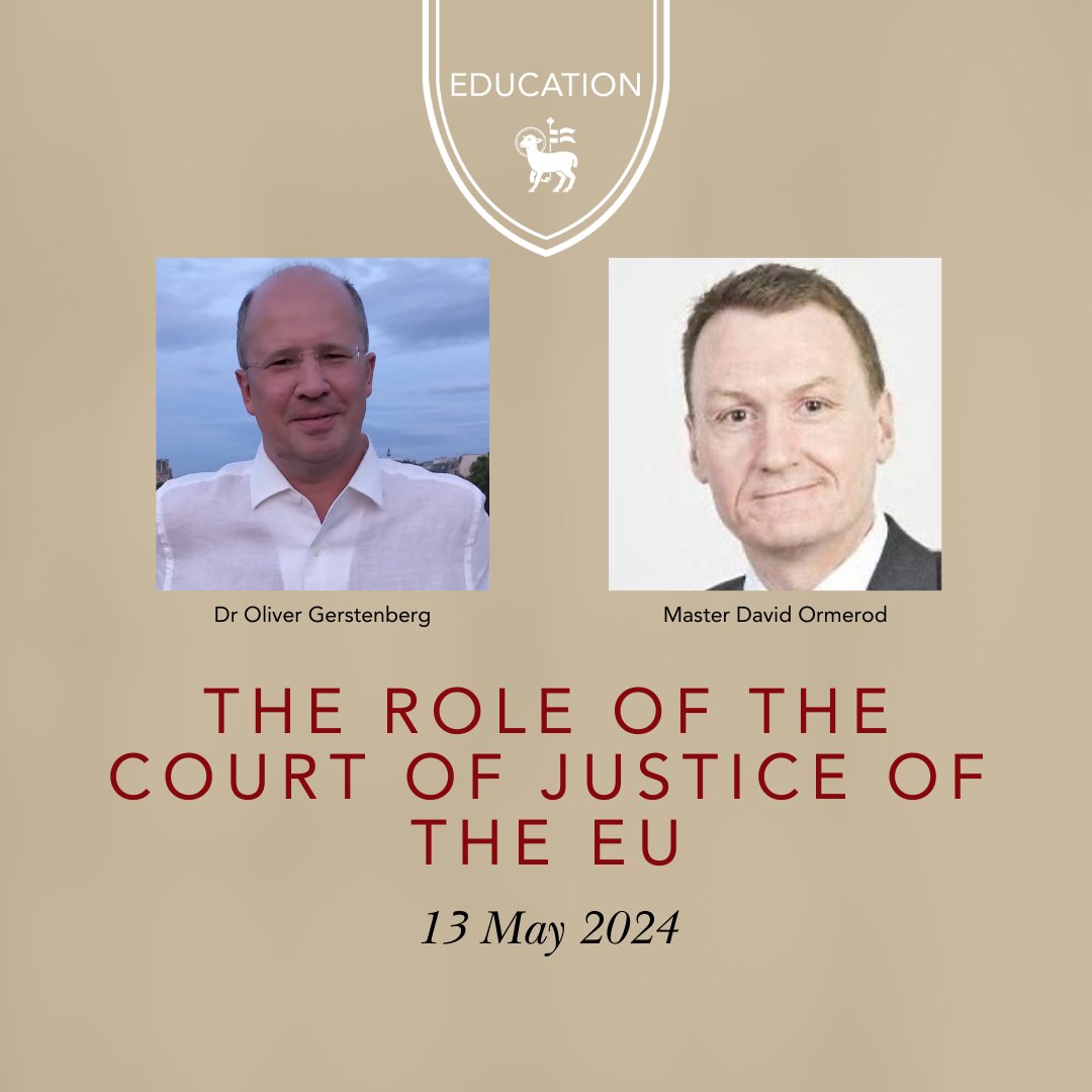What is—and what should be—the role of the Court of Justice of the EU (CJEU) in promoting and upholding the rule of law in the EU? Join Master Ormerod and Dr Oliver Gerstenberg in conversation on 13 May 2024. Book your tickets here - loom.ly/CJ71eMc
