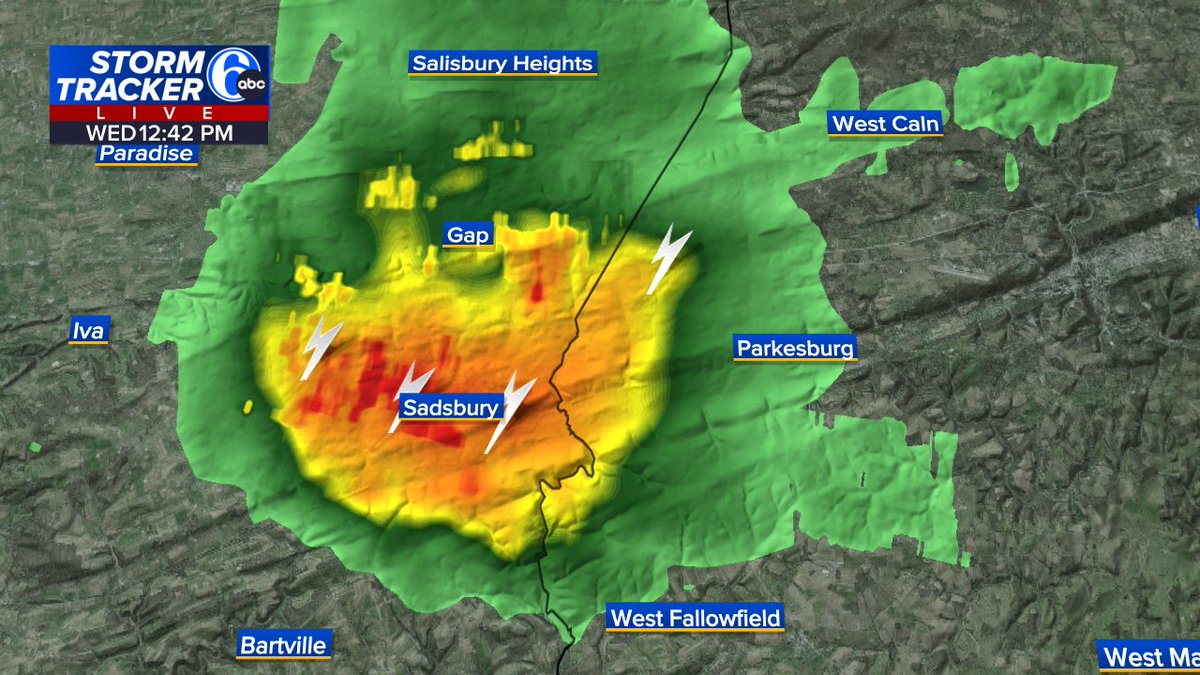 SPOTTY T'STORMS Most areas are dry and partly sunny right now, but we do have a couple of pop-up cells we're watching in Lancaster/Chester counties.