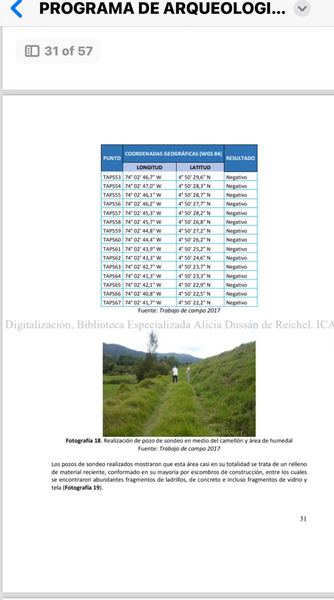 <a href="/VeedurChingaza/">Veeduria Chingaza</a> <a href="/Accenorte/">Concesión AcceNorte S.A.S.</a> <a href="/ANI_Colombia/">Agencia Nacional de Infraestructura</a> <a href="/tacundinamarca/">Tribunal Adtvo. de Cundinamarca | TAC</a> <a href="/personeriachia/">Personería Municipal de Chía</a> <a href="/susanamuhamad/">Susana Muhamad</a> <a href="/ANLA_Col/">ANLA</a> <a href="/AlcaldiaChia/">Alcaldía de Chía</a> <a href="/inst_humboldt/">Instituto Humboldt</a> <a href="/CNDJ_Col/">Comisión Nacional de Disciplina Judicial</a> <a href="/judicaturacsj/">Rama Judicial</a> <a href="/petrogustavo/">Gustavo Petro</a> <a href="/wcamargotriana/">William Camargo Triana.</a> <a href="/RodrigoENegrete/">Rodrigo E Negrete</a> <a href="/LigaNoSilencio/">La Liga Contra el Silencio</a> <a href="/elespectador/">El Espectador</a> <a href="/DanielSamperO/">Daniel Samper Ospina</a> <a href="/CAR_Cundi/">CAR Cundinamarca</a> <a href="/RamsarConv/">Convention on Wetlands</a> <a href="/CREHORamsar/">Centro Regional Ramsar - Hemisferio Occidental</a> <a href="/unep_espanol/">Programa ONU Medio Ambiente</a> <a href="/RELE_CIDH/">Relatoría Especial p/la Libertad Expresión (CIDH)</a> <a href="/estoescambio/">Cambio</a> <a href="/JuanPabloCalvas/">Juan Pablo Calvás</a> <a href="/NoticiasUno/">Noticias Uno</a> <a href="/STransparencia/">Secretaría de Transparencia</a> <a href="/PLineAmbiental/">Primera Línea Ambiental Colombia.</a> <a href="/WRadioColombia/">W Radio Colombia</a> <a href="/RedNalAguaCol/">🏳️RedNalAguaCol #AguaparaelFuturo</a> <a href="/PGN_COL/">Procuraduría General de la Nación</a> <a href="/acciondirekta/">Carlos Nicolás Casas</a> <a href="/riosyhumedales/">Congreso Ríos y Humedales</a> <a href="/cuestion_p/">Cuestión Pública</a> <a href="/MinAmbienteCo/">MinAmbiente Colombia</a> @COP16Colombia <a href="/CMNUCC/">ONU Cambio Climático</a> <a href="/InSightCrime_es/">InSight Crime Español</a> <a href="/igacColombia/">Instituto Geográfico Agustín Codazzi - IGAC</a> <a href="/CundinamarcaGob/">Gobernación de Cundinamarca</a> <a href="/arcgis/">ArcGIS</a> <a href="/unisabana/">Universidad de La Sabana</a> <a href="/FiscaliaCol/">Fiscalía Colombia</a> <a href="/mmustafal/">M Mustafá</a> <a href="/alexandravasoch/">Alexandra Vásquez</a> <a href="/JorgeEmilioRey/">Jorge Emilio Rey Ángel</a> <a href="/LeoA_Donoso/">Leonardo Donoso Ruiz</a> <a href="/concejochia/">@concejochia</a> <a href="/igac/">⚠️</a> PARA verdades el tiempo...
Siempre ha sostenido <a href="/Accenorte/">Concesión AcceNorte S.A.S.</a> que durante un estudio contratado, llamado Programa de Arqueología Preventiva: drive.google.com/file/d/1JA_fNu… se supone de "buena fe", en 2017, no encontraron ningún cuerpo de agua que se sobreponga con el caprichoso Trazado