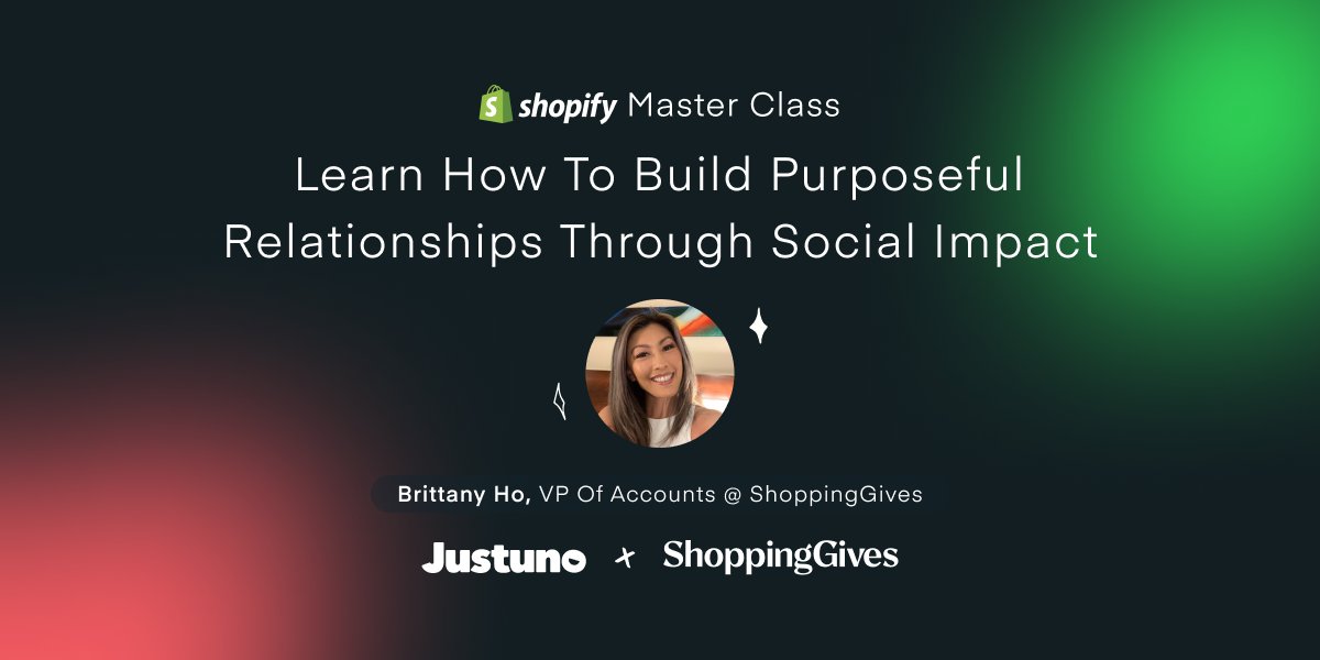 Discover brand growth secrets from eComm experts in this new Shopify Master Class:

📈 Boost CRO 
💫 Create recurring revenue 
📣 Turn customers into advocates 
✉️ Enhance email campaigns 
❤️ Strengthen customer bonds through giveback campaigns

Register: hubs.ly/Q02tY9gp0